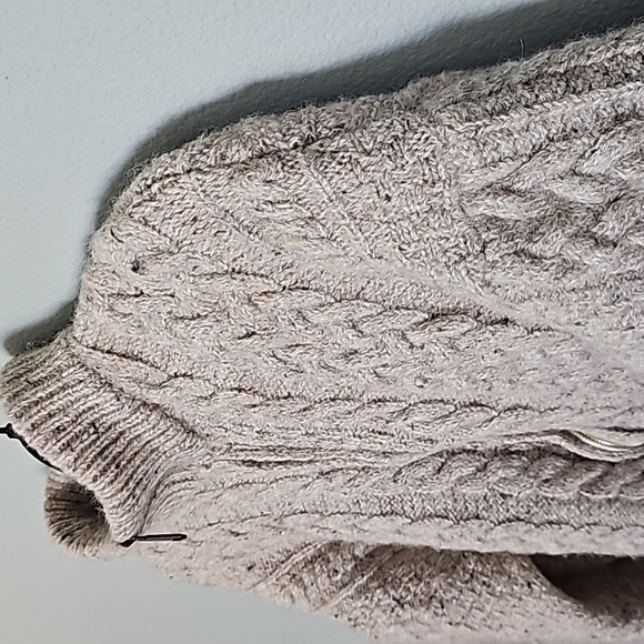 Shannon woolen mills 100% pure new wool Chunky Knit Zip Up Jacket Large - Picture 3 of 9